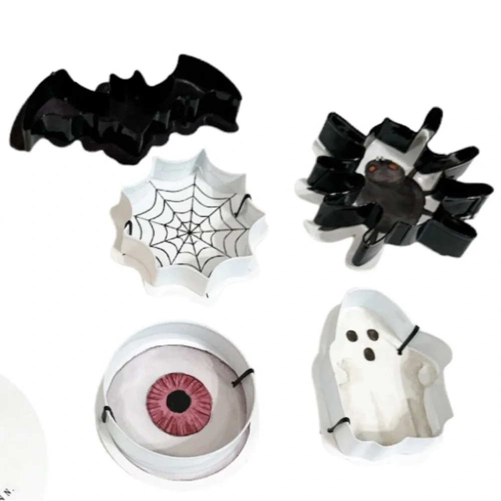 NEW Rae Dunn BOO Clear Canister with 5-Piece Halloween Cookie Cutters Set 👻🎃👻